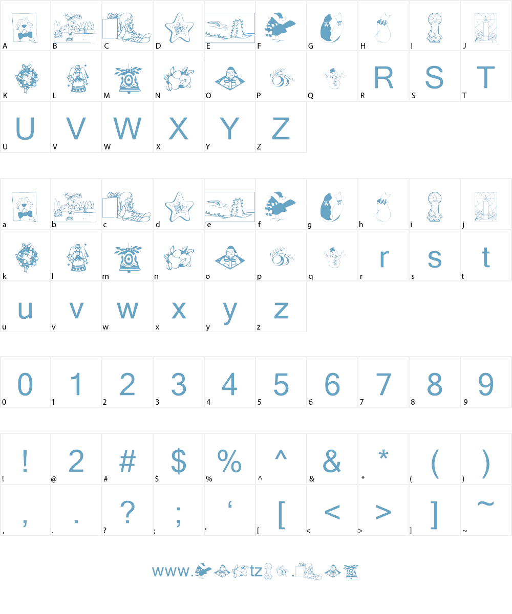 KR Christmas 2002 Dings 5 Font Character